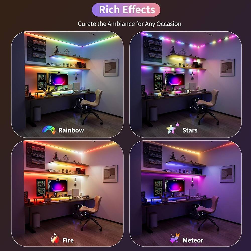Rich Effects  
Curate the Ambiance for Any Occasion  

- Rainbow  
- Stars  
- Fire  
- Meteor