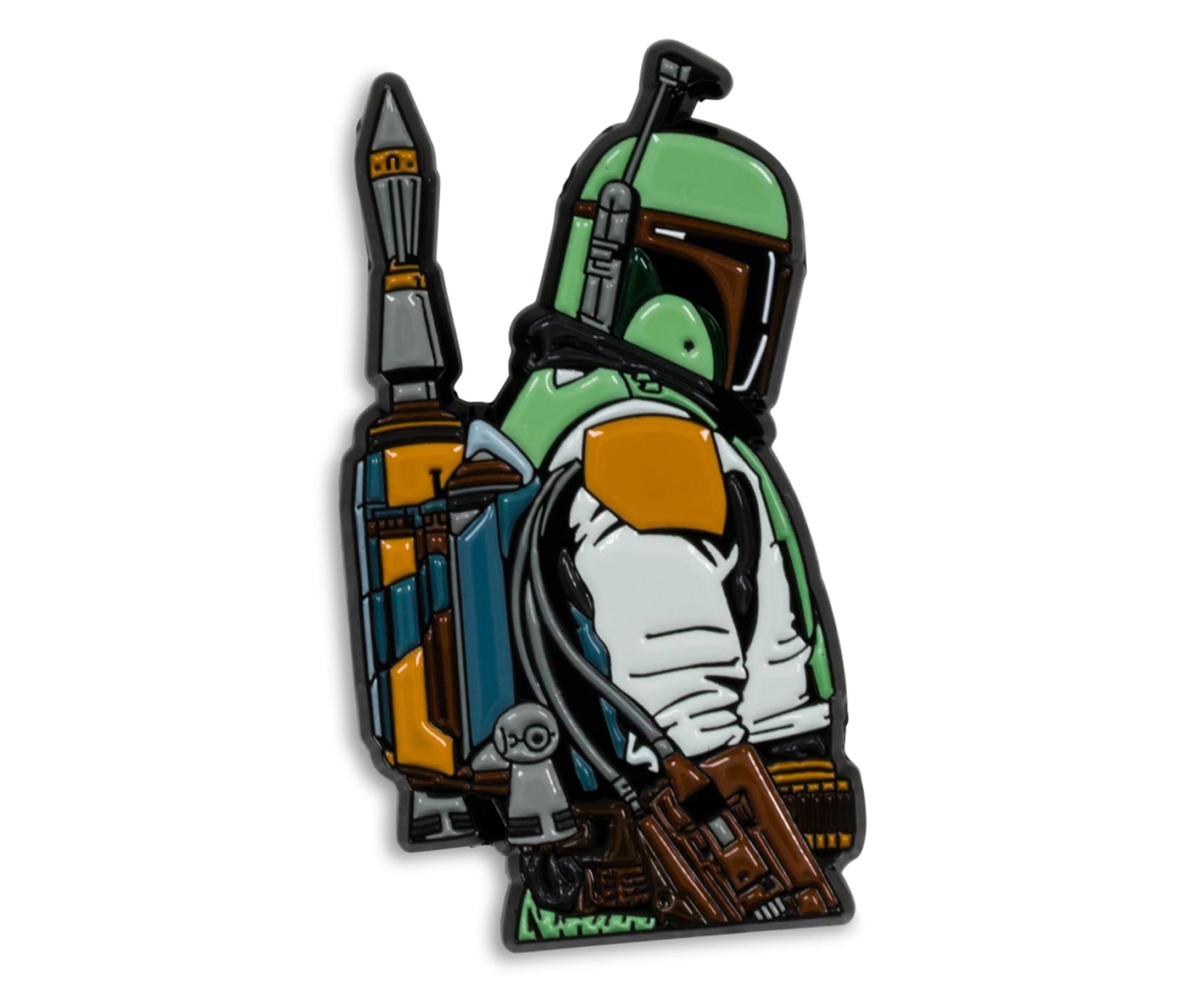 Front. SalesOne LLC - Star Wars: The Mandalorian Boba Fett Enamel Pin | Toynk Exclusive - Green.