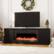 Alt View 5. U-HOMY - 70" Fireplace TV Stand with 36" Electric Fireplace, Fluted Media Console for TVs up to 80", Black - Black.