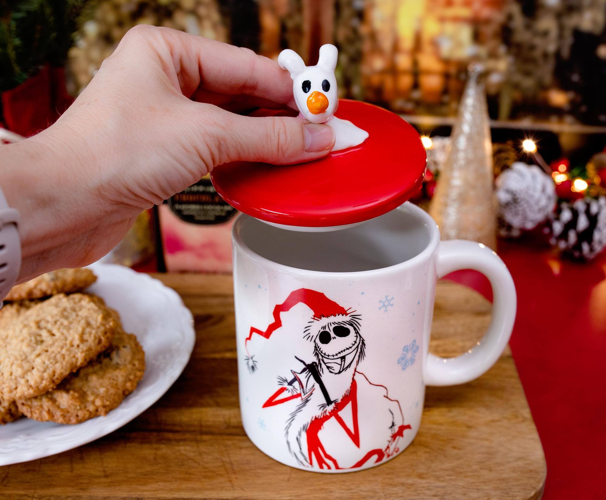 Alt View 3. Disney - Disney The Nightmare Before Christmas Santa Jack Ceramic Mug With Sculpted Lid - Red.