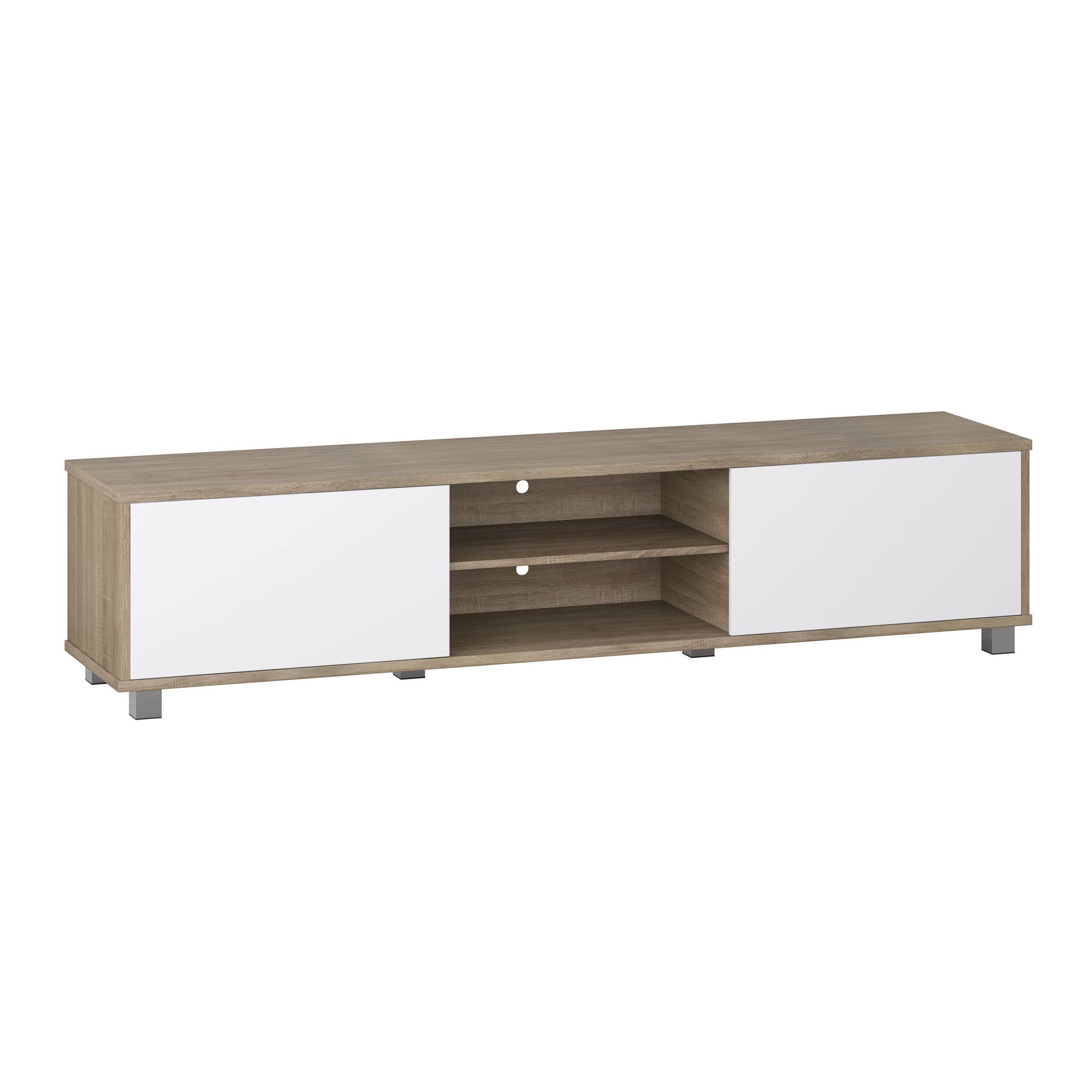 Alt View 24. CorLiving - Hollywood Collection TV Stand with Open and Closed Cabinets for Most TVs up to 85" - White.
