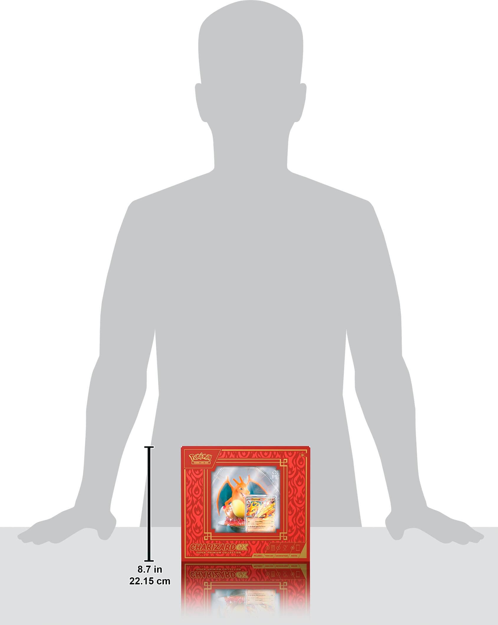 The text on the image reads "CHARIZARD RD eX cd. o - 8.7 in 22.15 cm - ... ... ...". It is not possible to group or correct the text without more context or information.