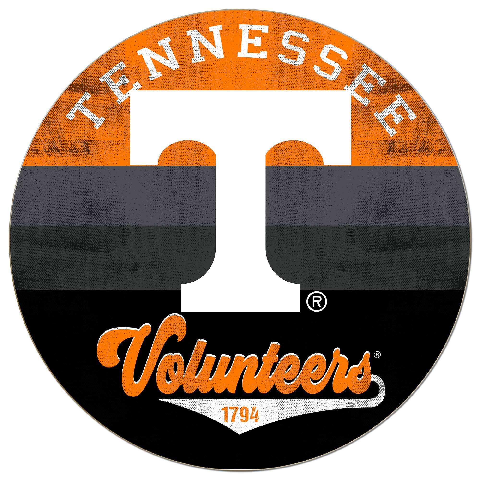 Tennessee Volunteers 20'' x 20'' Retro Logo Circle Sign