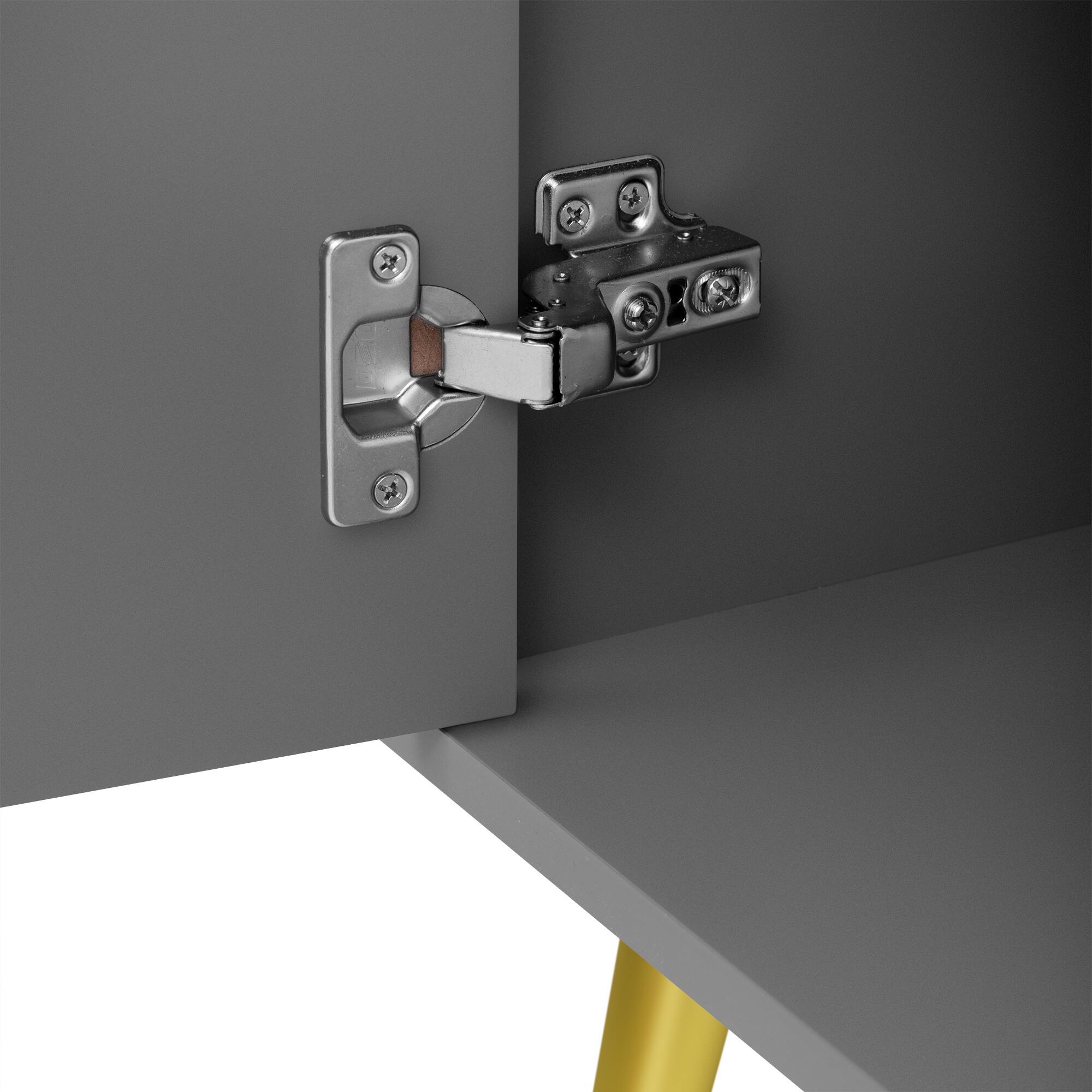 Alt View 6. Spaco - Spaco Modern TV Stand, Entertainment Center Media Console with Adjustable Shelf, Metal Legs, Anti Tip Device for 55" TVs - Gray.