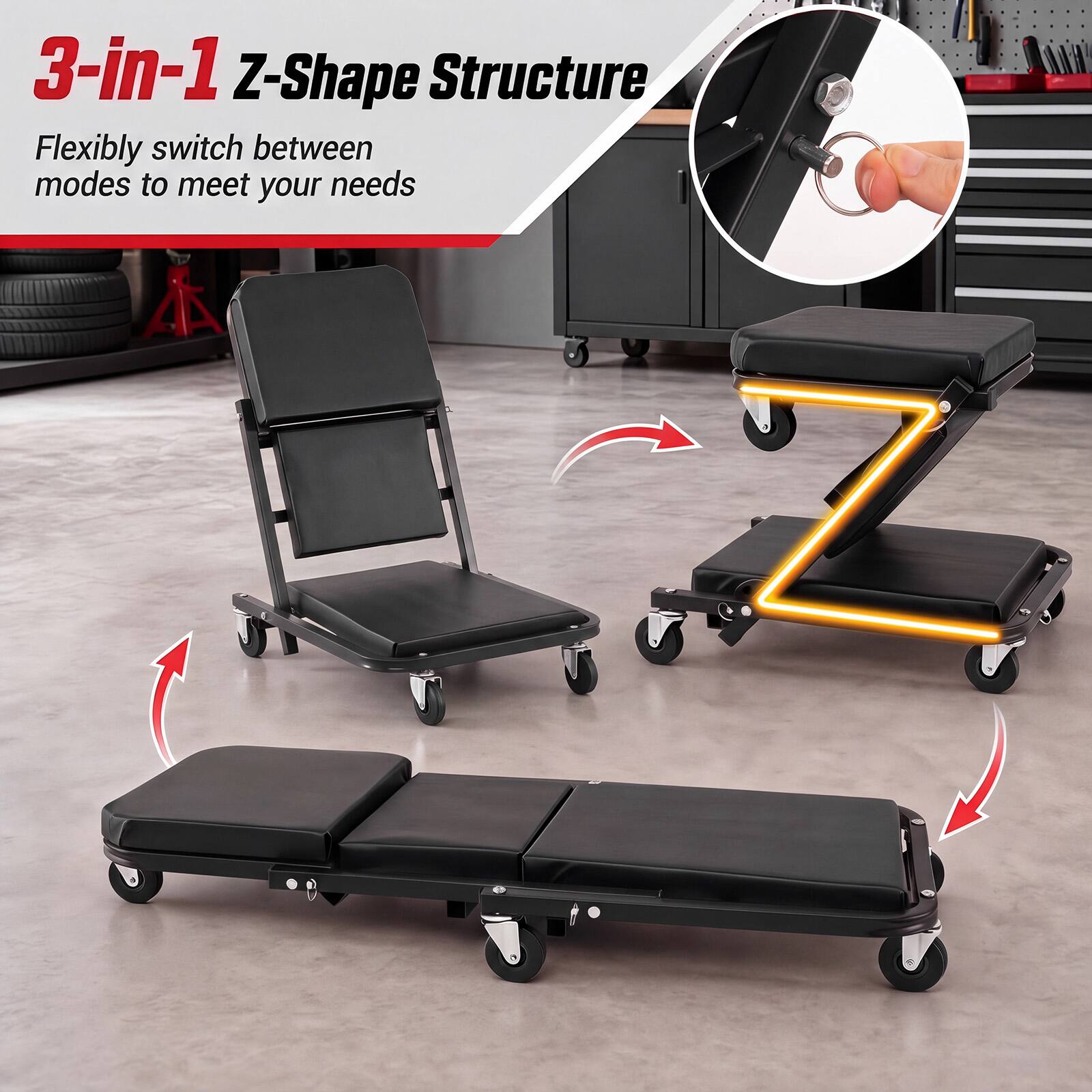 3-in-1 Z-Shape Structure  
Flexibly switch between modes to meet your needs