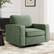 Front. KERDOM - Swivel Single Sofa Chair, Living Room Armchair, Rotating Base Accent Sofa Upholstered Side Chair, Washable Pillow Cover - Green.
