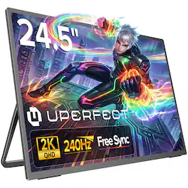 UPERFECT - 24.5" 2K QHD Portable Gaming Monitor, 240Hz 0.1ms, 500 Nits HDR, HDMI 2.1/DP 1.4, VESA