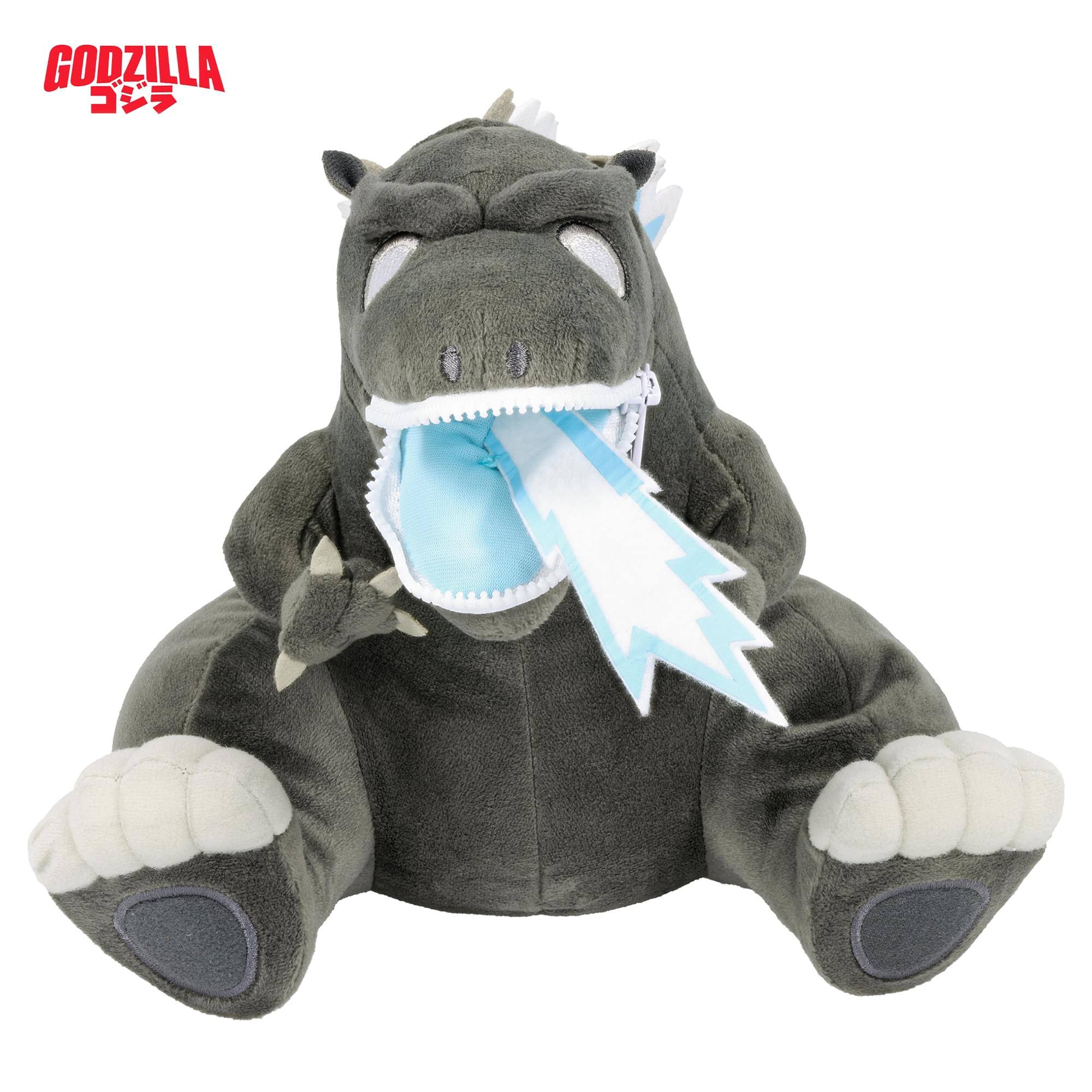 Alt View 3. Quantum Mechanix - Godzilla 9 Inch Zippermouth Plush | Atomic Breath Godzilla - Brown.
