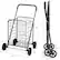 The image shows a black shopping cart with a basket and a pole. The cart is designed to be 36 inches tall, 42 inches wide, and 20.5 inches deep. The basket is 22.5 inches wide and 23 inches deep. The pole is 8.5 inches tall.