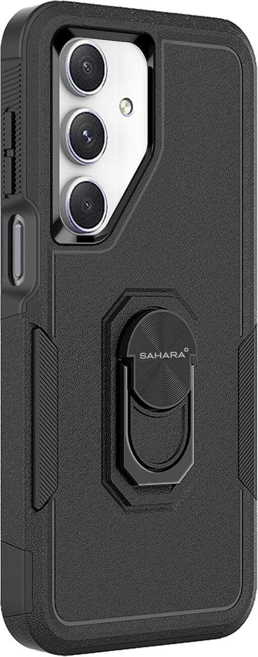 Angle. SaharaCase - Raider Series Heavy Duty Case for Samsung Galaxy 17 5G (2026) and Galaxy A26 5G - Scorpion Black.