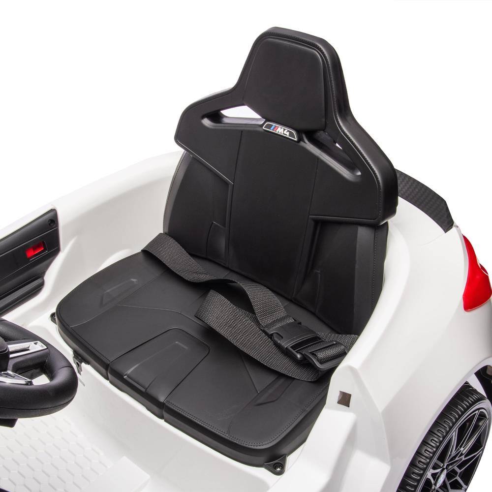 Alt View 1. BreeBe - BMW M4 12V Kids Ride-On Car with 2.4G Remote, 3 Speeds, USB, MP3, Bluetooth, LED Lights, Power Display, Easy Carry - White.
