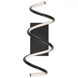 Jonathan Y - Scribble 7" Modern Metal Integrated LED Vanity Light Sconce - Black