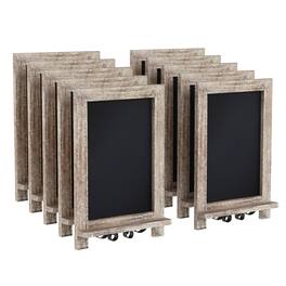 Emma + Oliver - Burke Rustic Vintage Tabletop or Wall Hanging Chalkboard with Magnetic Surface and Folding Legs - Weathered Brown