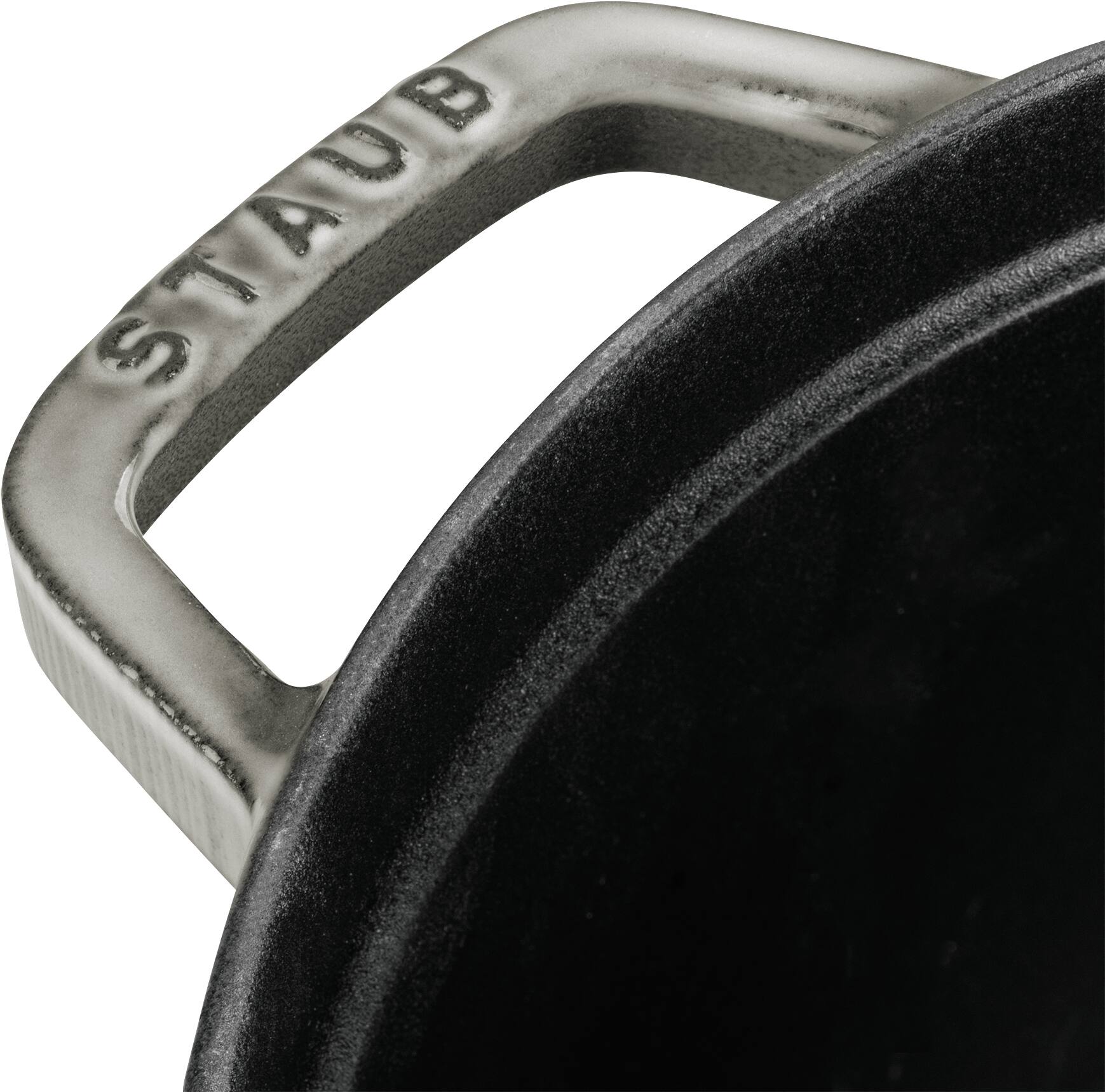 Alt View 8. Staub - Cast Iron 5.5-qt Round Cocotte - Graphite Grey.