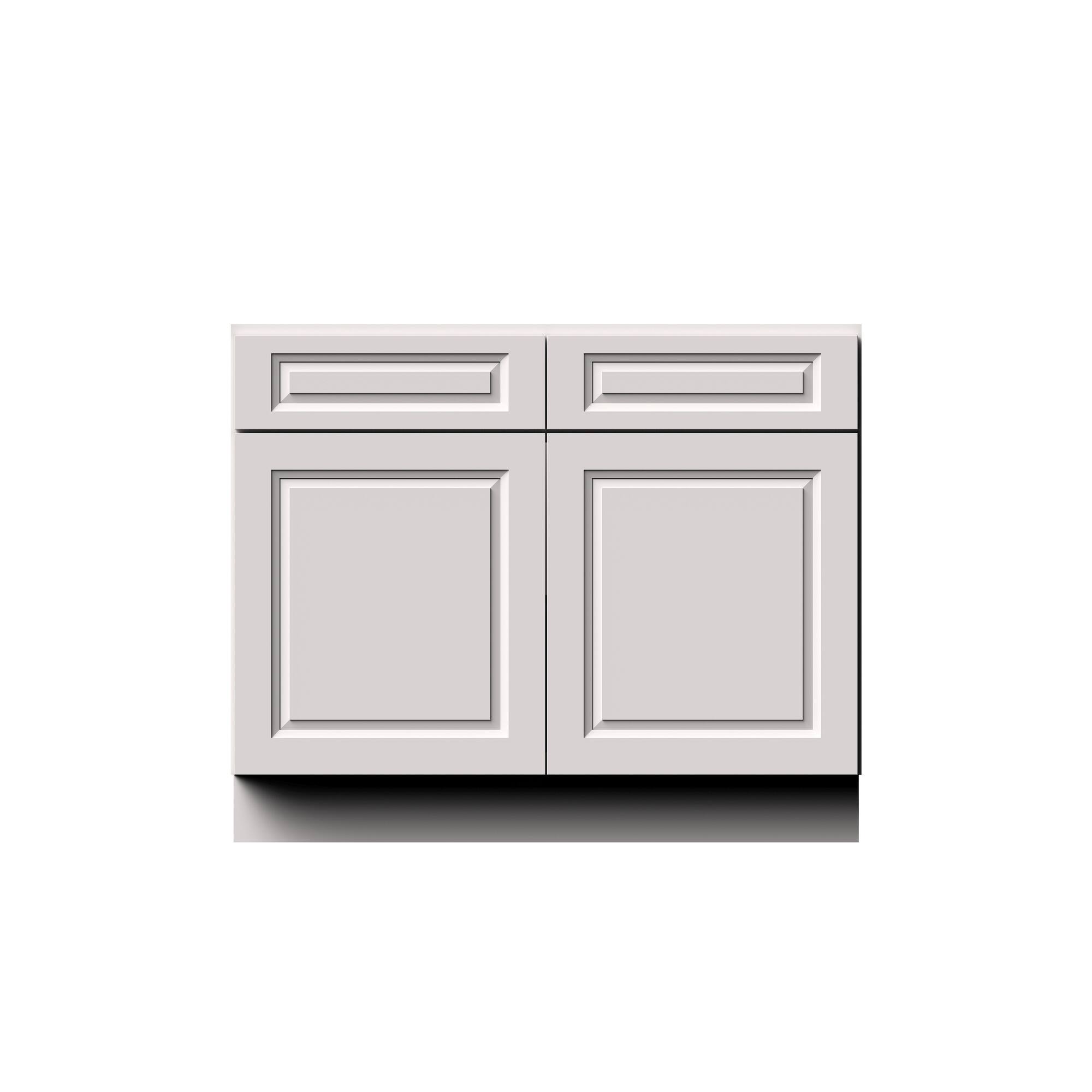 Alt View 1. Boyel Living - 42-in W x 34.5-in H x 24-in D Shaker RTA Kitchen Base Cabinet with Soft-Close - Glacier White.