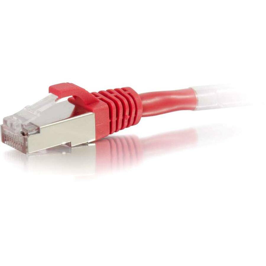 Front. C2G - C2G 8ft Cat6 Snagless Shielded STP Ethernet Network Patch Cable - Red.