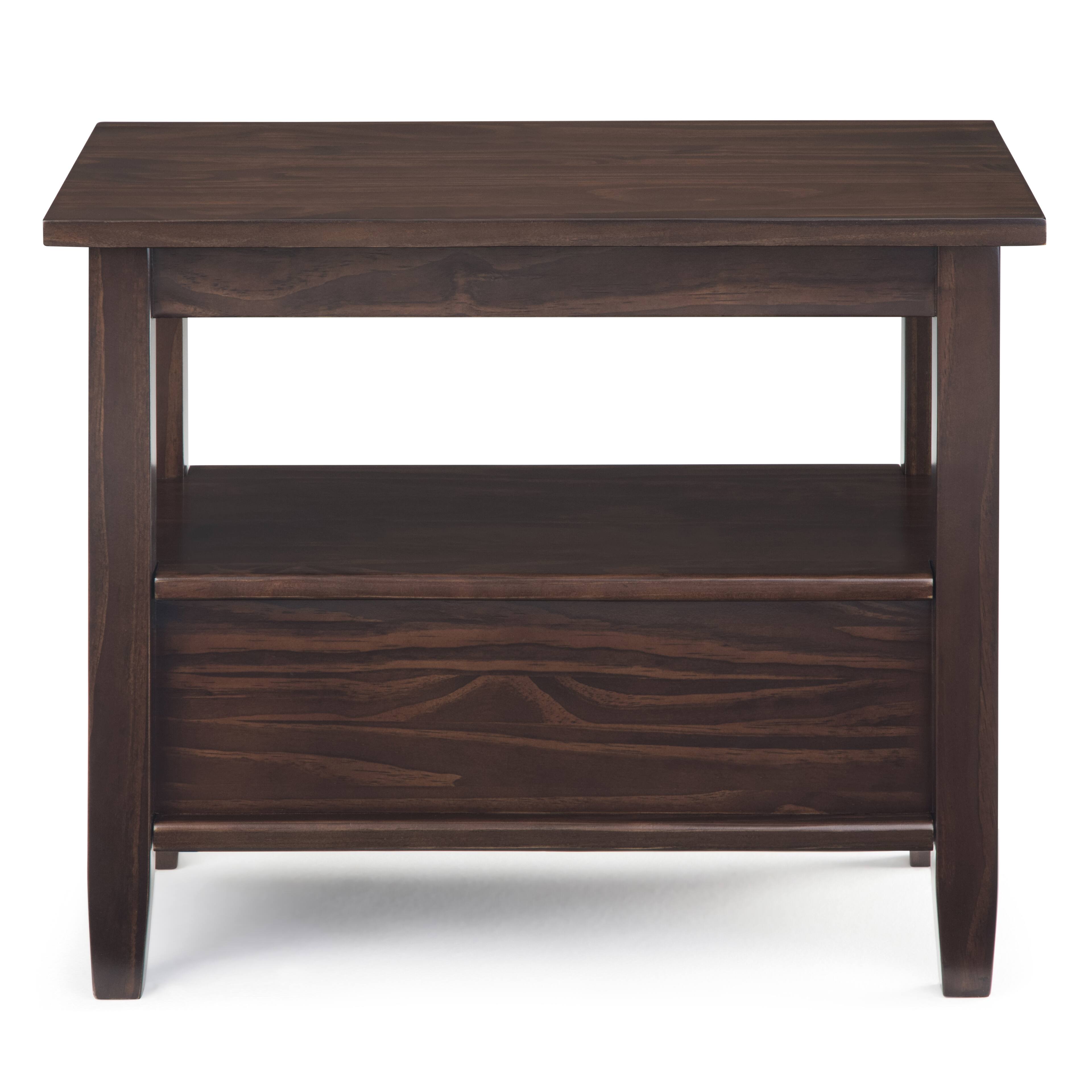 Alt View 16. Simpli Home - Warm Shaker Narrow Side Table - Tobacco Brown.