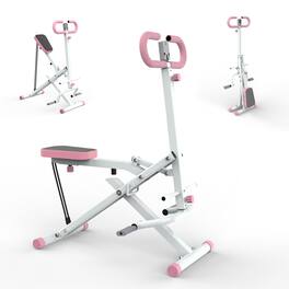 Anysun - Foldable Squat Assist Trainer with Resistance Bands - Glute, Thigh, Leg Press & Hip Thrust Machine for Home Gym - Pink