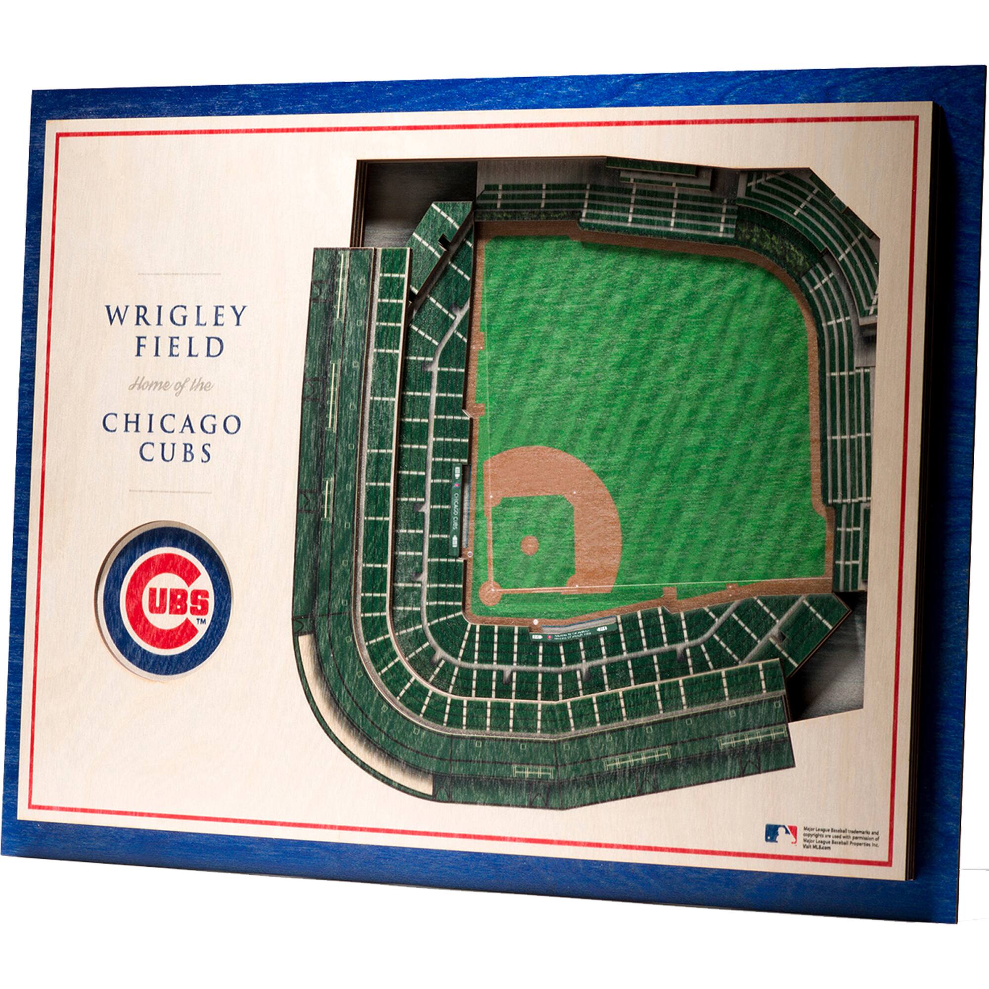 YouTheFan - Chicago Cubs 17'' x 13'' 5-Layer 3D StadiumViews Wall Art - Brown