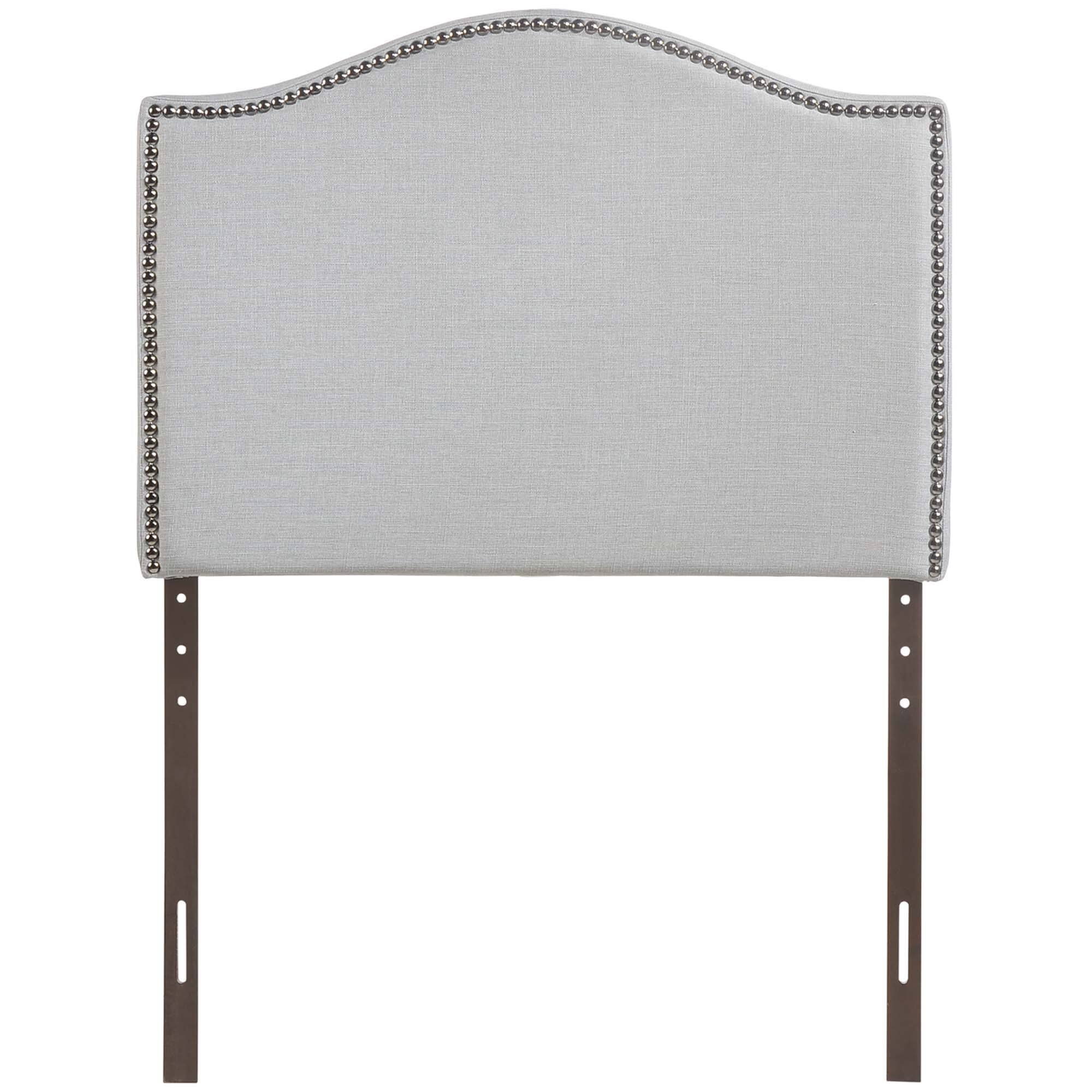 Alt View 2. Modway - Curl Nailhead Upholstered Twin Headboard by Modway - Gray.