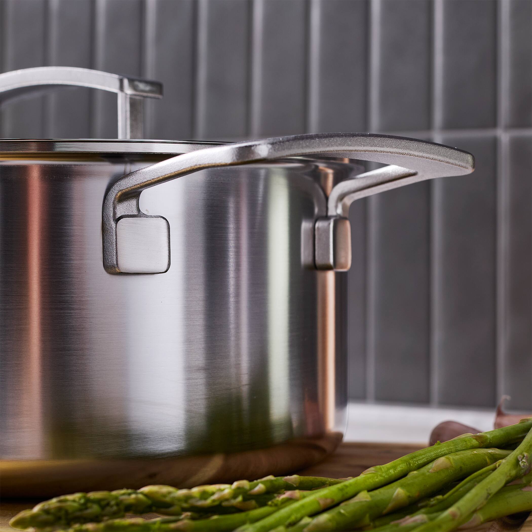 Alt View 3. Demeyere - Demeyere Industry 5, 4 qt Saucepan w Helper Handle, 5 Ply Made in Belgium - Stainless Steel.