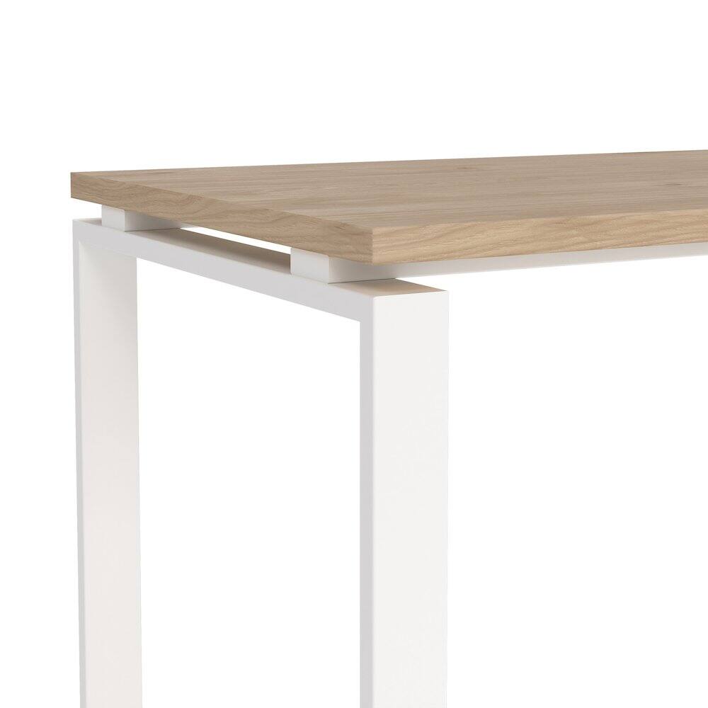 Left. Tvilum - Sign Home Office Writing Office Desk, Jackson Hickory/White - Brown.