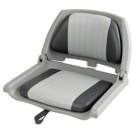 Gymax - Folding Fishing Boat Seat w/High-density Sponge Cushion PVC Surface & PP Frame Gray - Gray, White