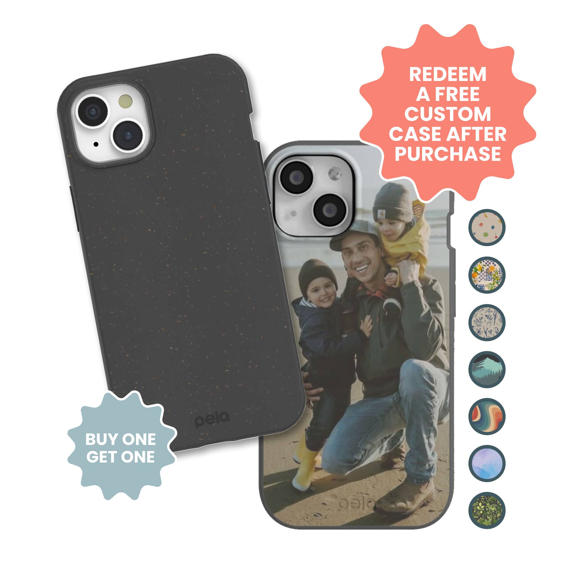 Pela - Eco Friendly Hard Shell Case with MagSafe Module for Apple iPhone 15/14 Plus + Bonus Custom Case Activation Code - Black