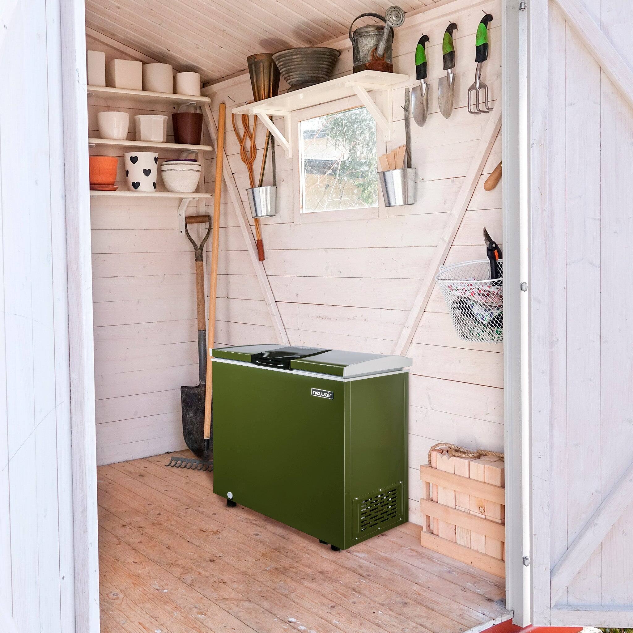 Alt View 7. NewAir - 5 Cu. Ft. Mini Deep Chest Freezer and Refrigerator,  Military Green with Digital Temperature Control - Olive Green.