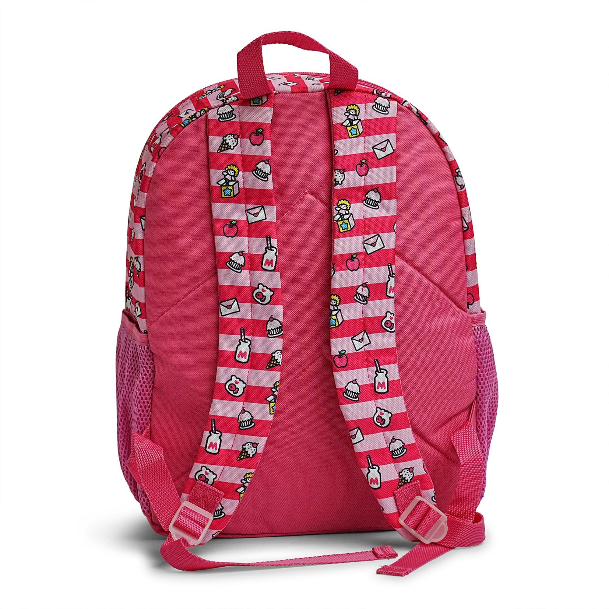 Alt View 10. Hello Kitty - Sanrio Hello Kitty Pink Striped 16 Inch Backpack with Front Pocket - Multi-Colored.