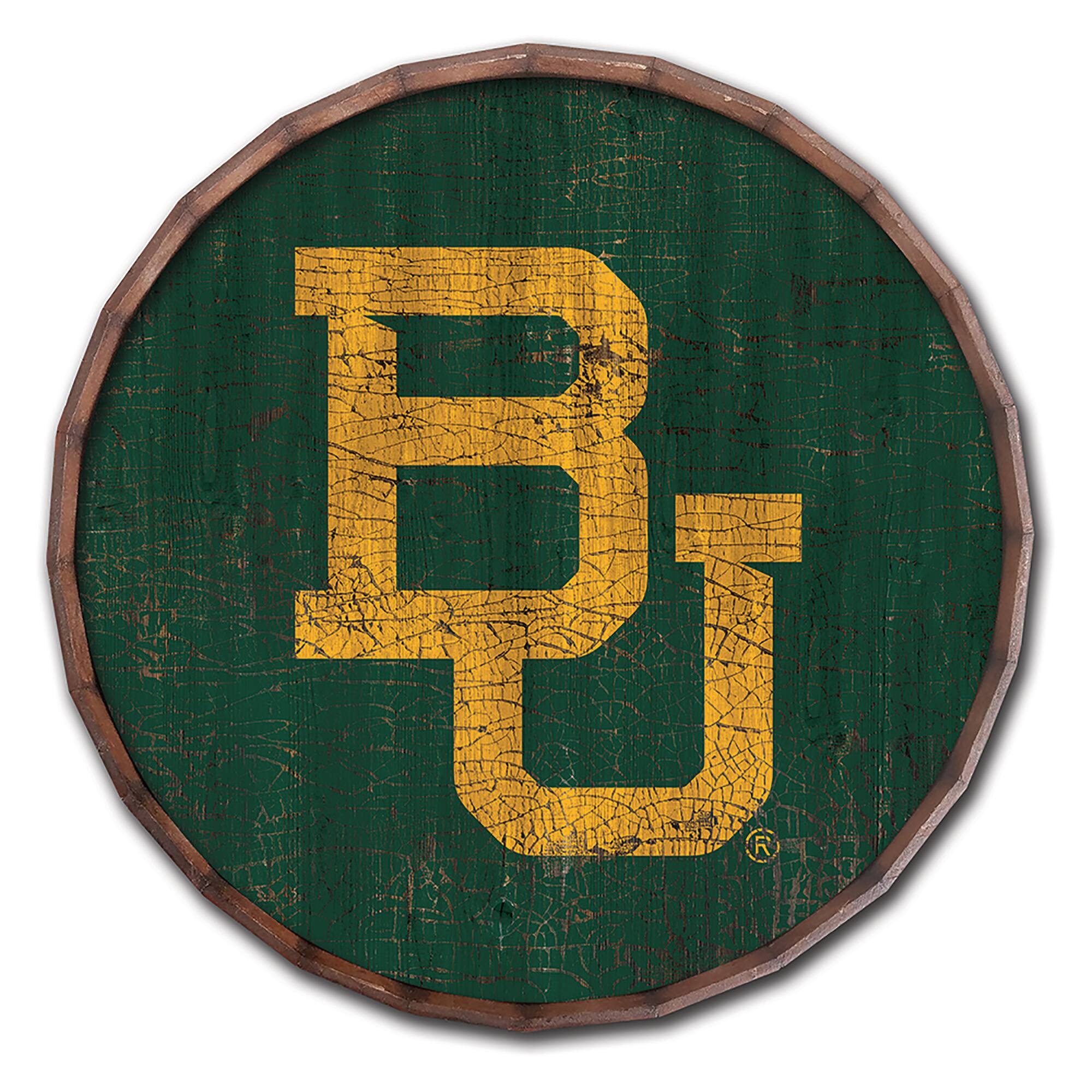 Baylor Bears 24" Cracked Color Barrel Top Sign