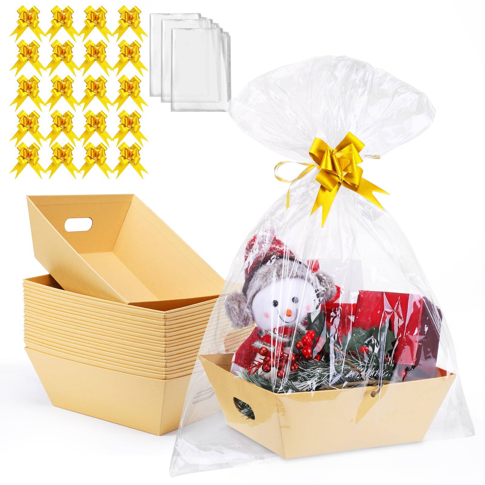 Alt View 1. Paradigms Interiors - Baskets For Gifts Empty "thick Gift Basket With 20 Bows Bags Christmas Valentine's Day Easter Birthdays Sna... - 10Pack Christmas.