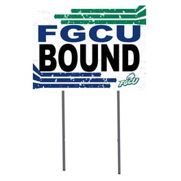Jardine - Florida Gulf Coast Eagles 18" x 24" Bound Yard Sign - White