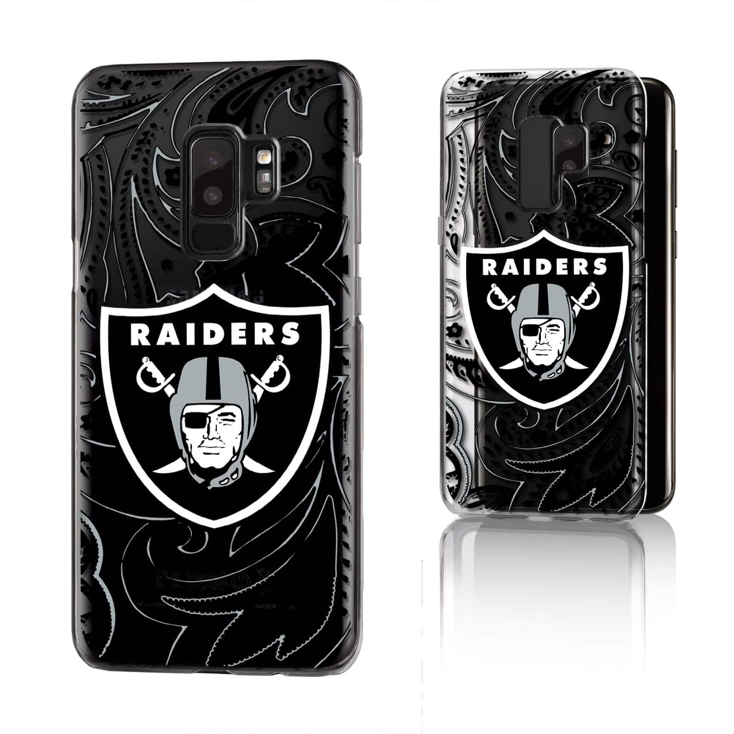 Keyscaper - NFL - Las Vegas Raiders Galaxy Clear Paisley Design Case - S22 - Multicolor