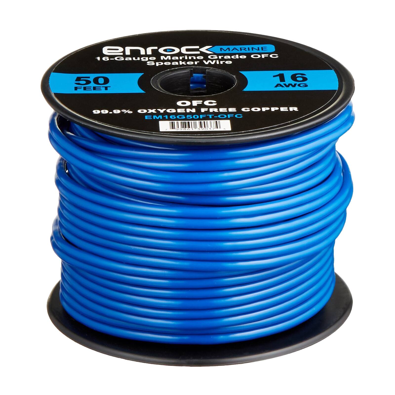 enrock MARINE Marine Grade OFC 16-Gauge Speaker Wire 50 16 AVG FEET OFC 99.9% OXYGEN FREE COPPER EM16G50FT-OFC