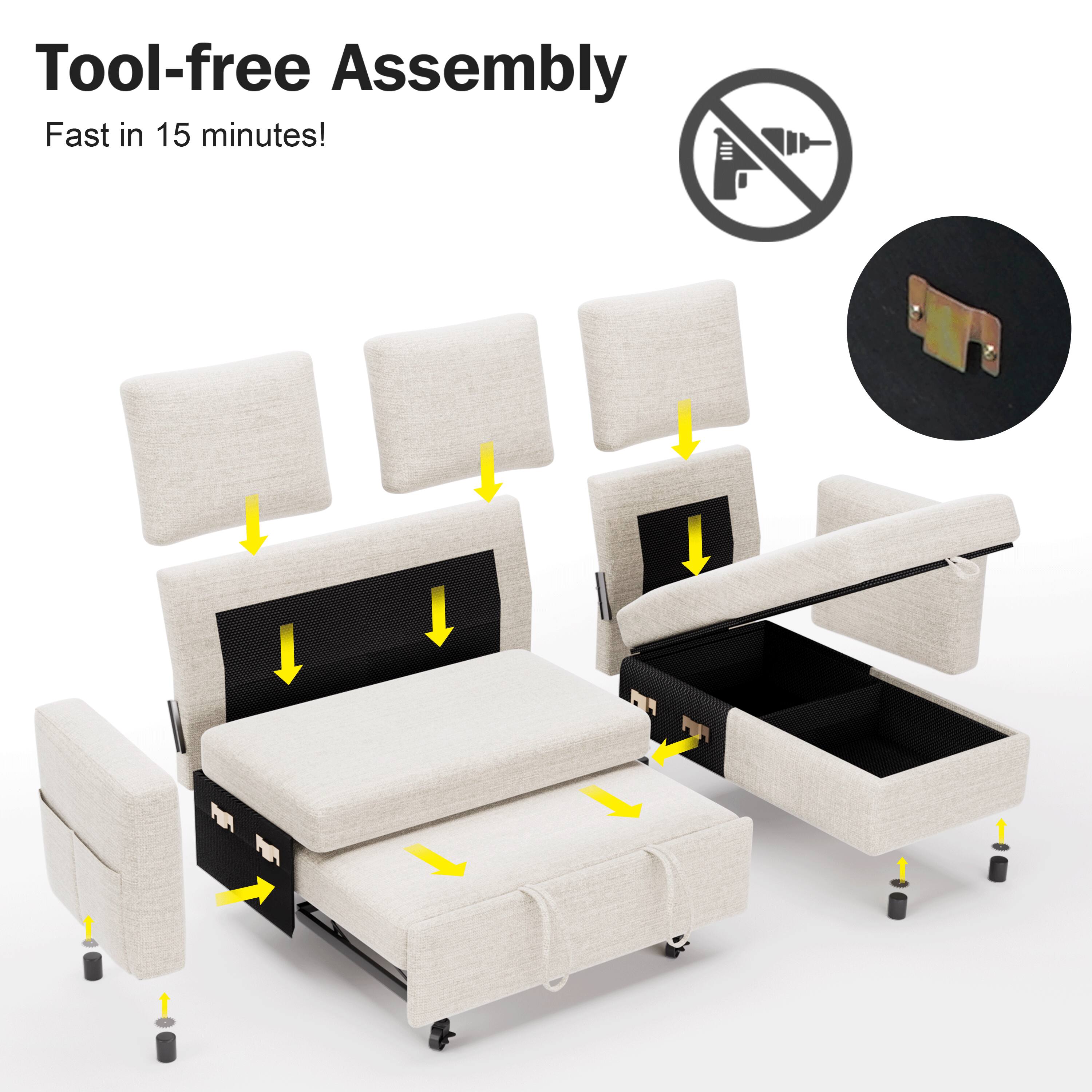 Tool-free Assembly  
Fast in 15 minutes!