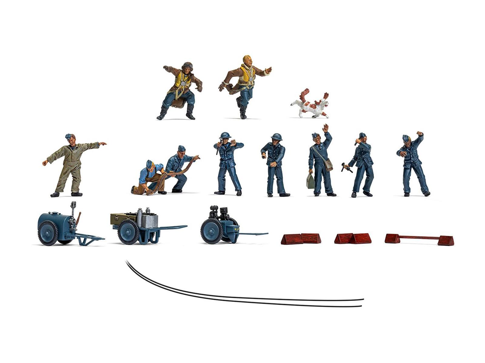 Angle. Airfix - Level 1 Model Kit WWII RAF Ground Crew Figure and Accessory Set 1/48 Plastic Model Kit by Airfix - Multi.
