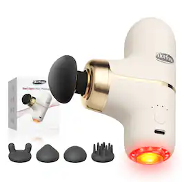 Morfone - Mini 4-Head Portable Massage with Red Light Therapy for Muscle Soreness Relief 1 Piece - White