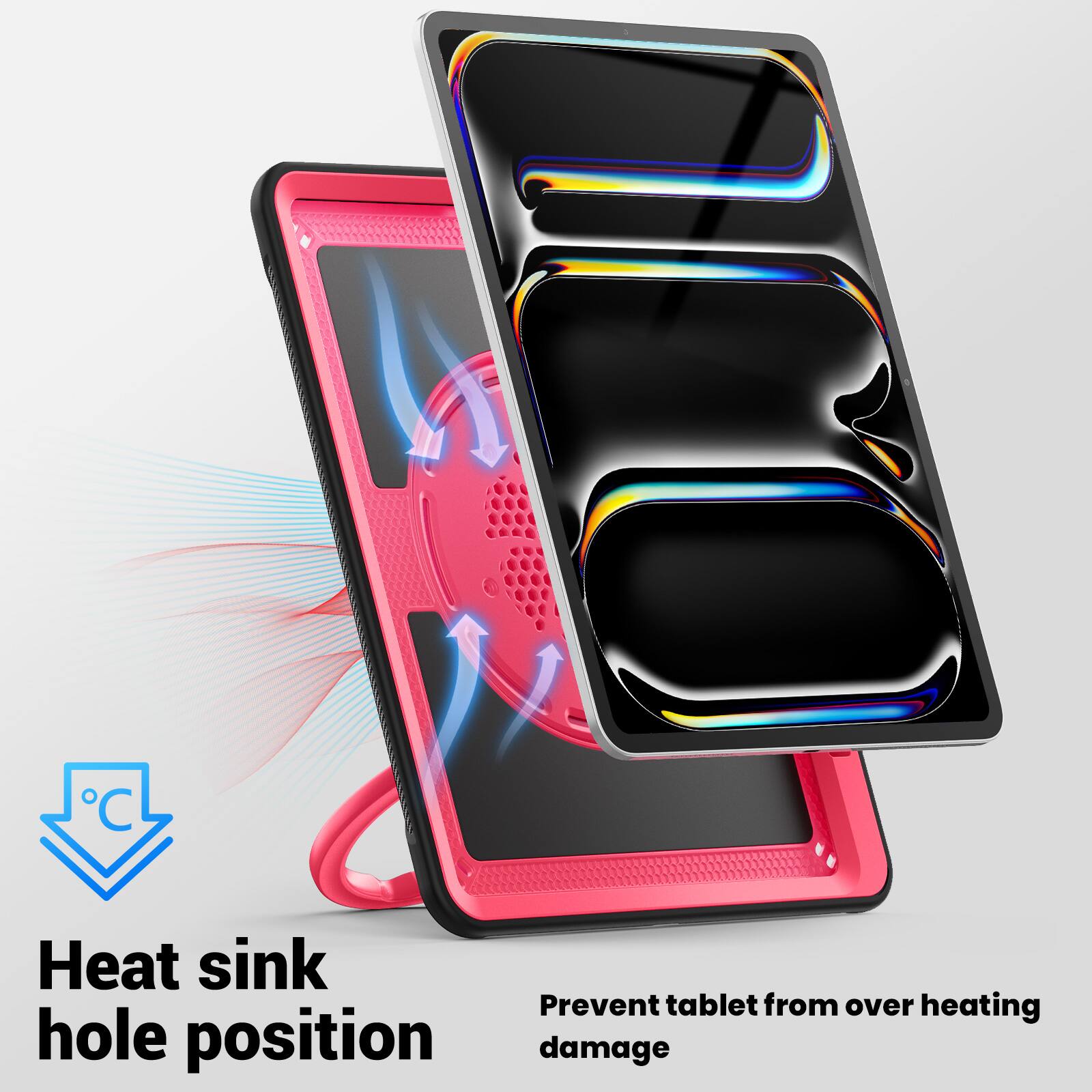 Heat sink hole position  
Prevent tablet from over heating damage
