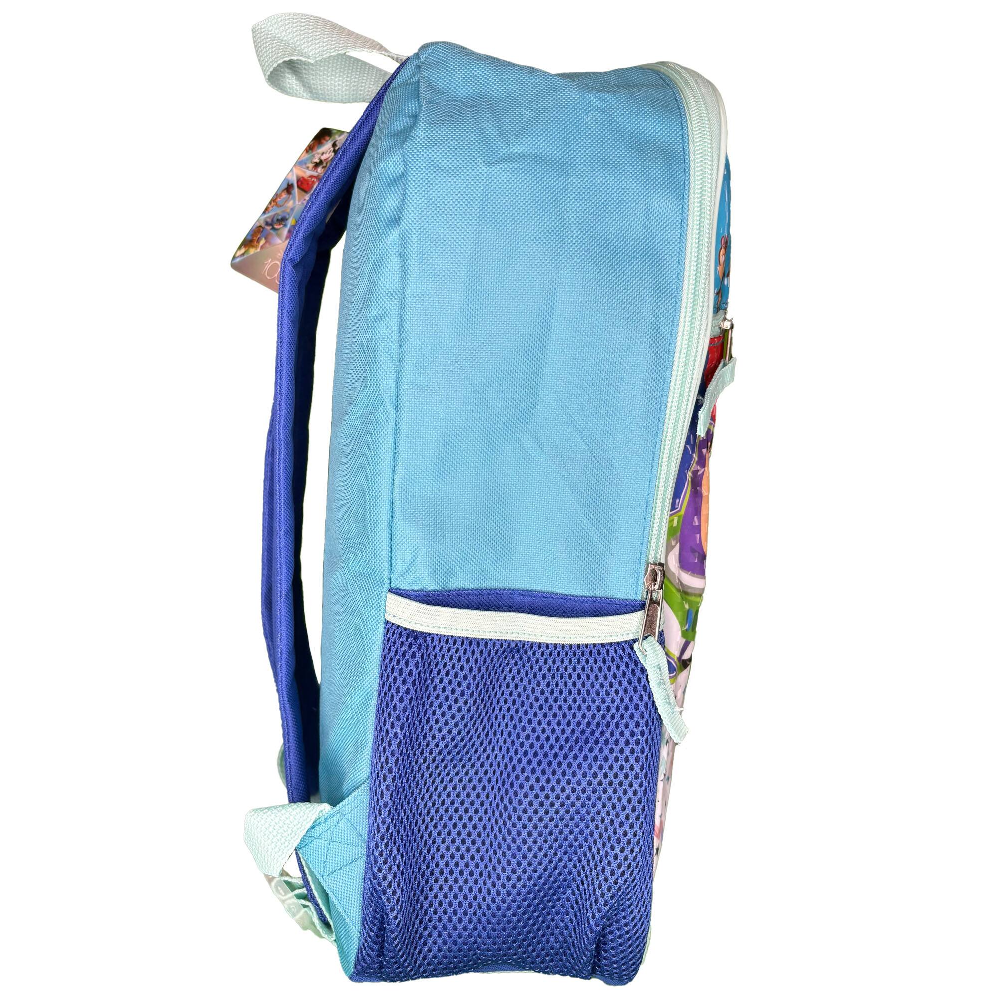 Alt View 2. Disney - Disney 100 16" Blue School Backpack with Front and Side Pockets - Multicolored.
