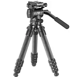 Neewer - Carbon Fiber Desktop Mini Tripod with Fluid Video Head, 6.6lb Load, TP10