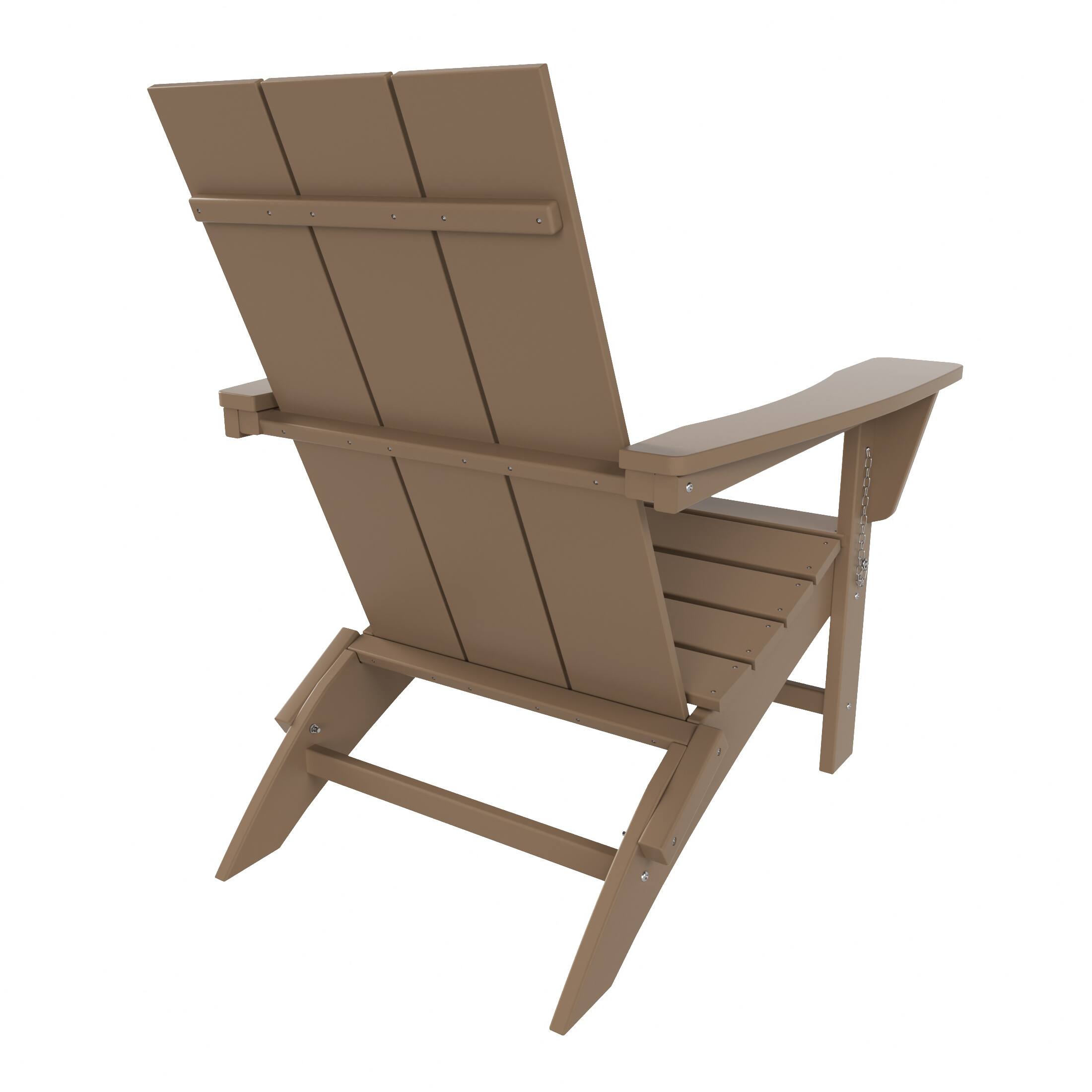 Alt View 1. WestinTrends - WestinTrends Ashore Outdoor HDPE Modern Folding Adirondack Chair - Weathered Wood.