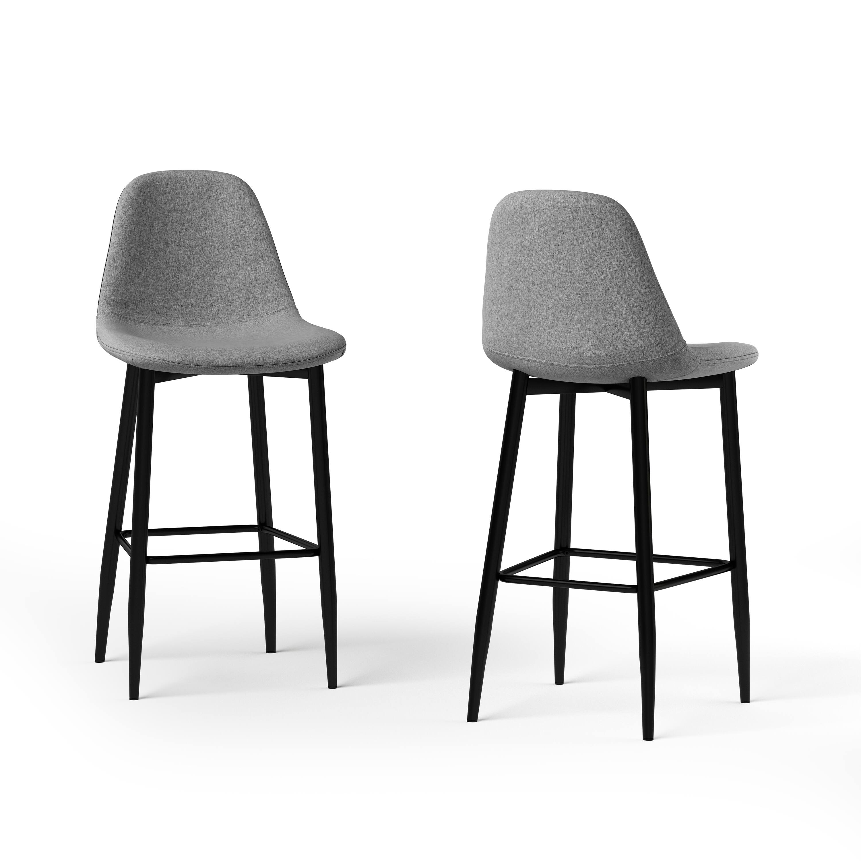Simpli Home Laurel Counter Height Stool (Set of 2) Slate Grey AXCLAUCS
