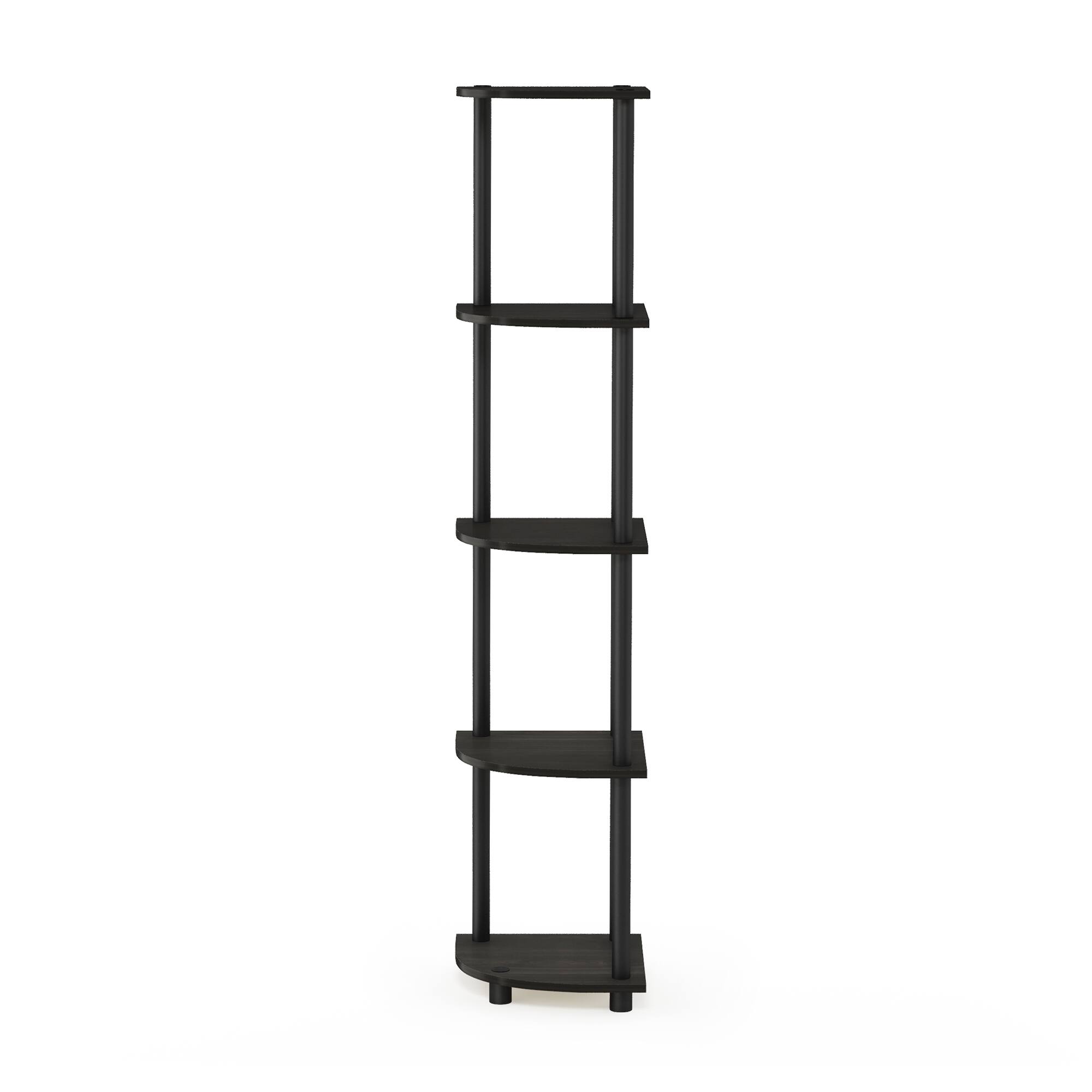 Alt View 2. Furinno - Turn-N-Tube 5 Tier Corner Display Rack Multipurpose Shelving Unit, Espresso/Black - Espresso/Black.