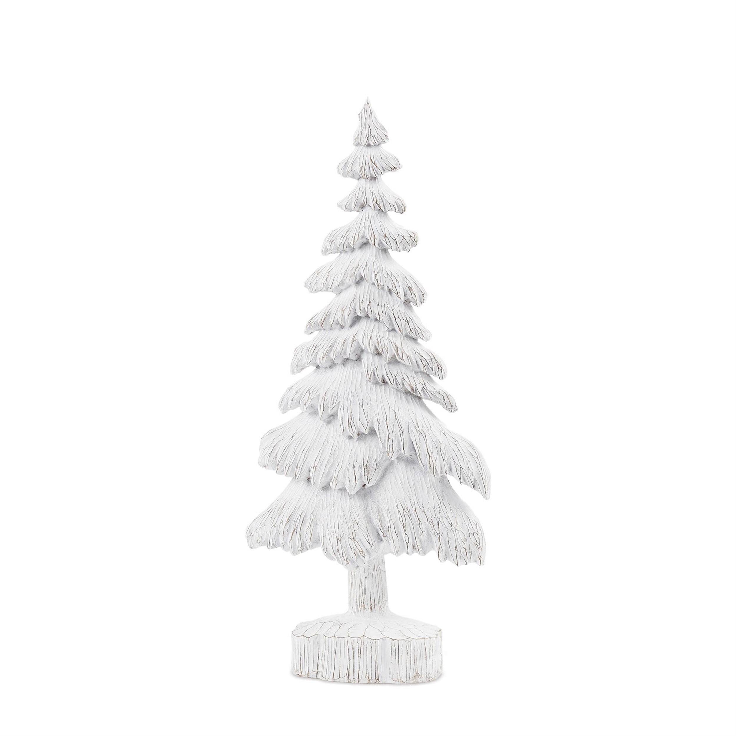 Left. BreeBe - White Washed Pine Tree (Set of 2) - White.