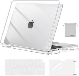mosiso - Case for 13-inch MacBook Air M5 A3449 M4 A3240 M3 A3113 M2 A2681 with Keyboard Cover Screen Protector and Pouch - Crystal Clear