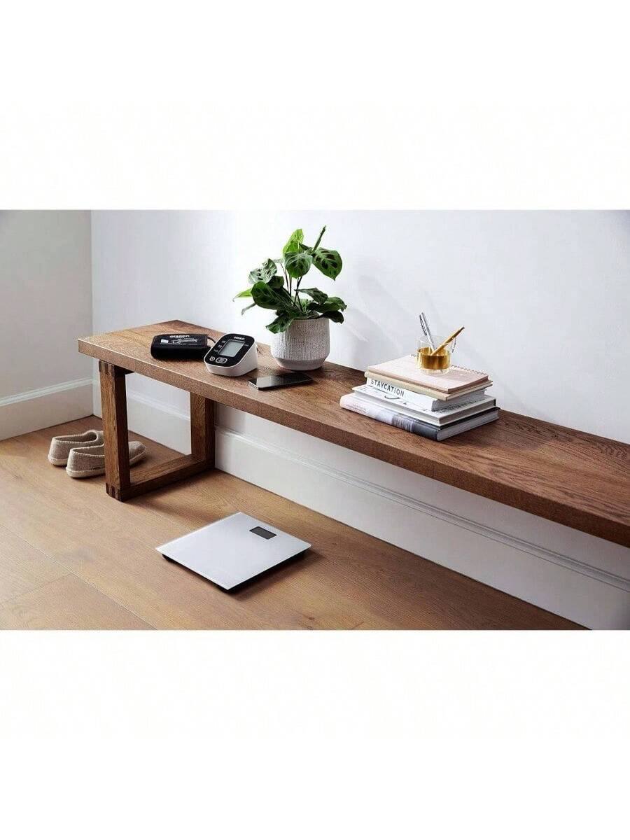 Left. Pacoar Cade - Digital scale tempered glass platform, smartphone app perfect for fitness tracking, with Auto-On-Off - Light Gray.