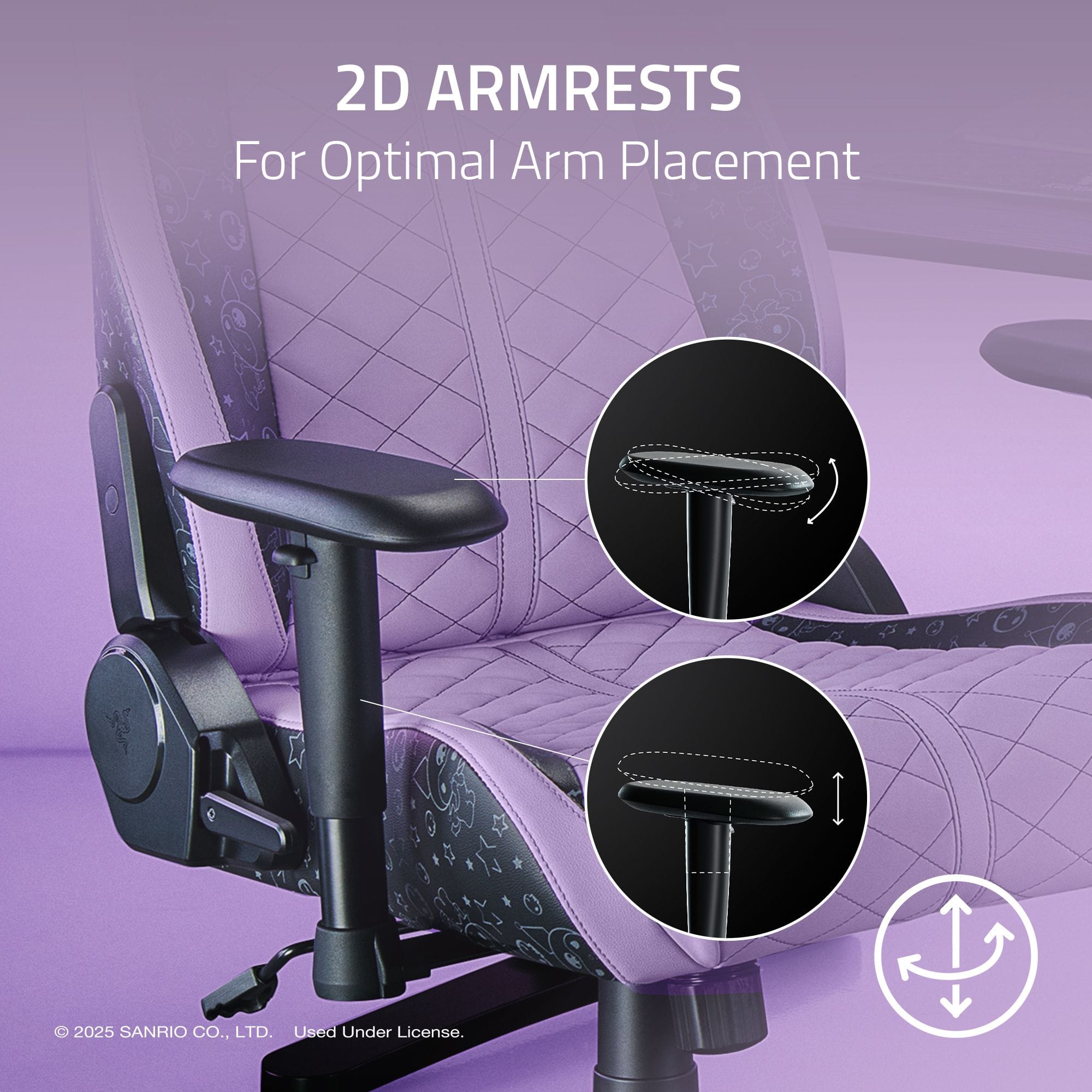 2D Armrests for Optimal Arm Placement.