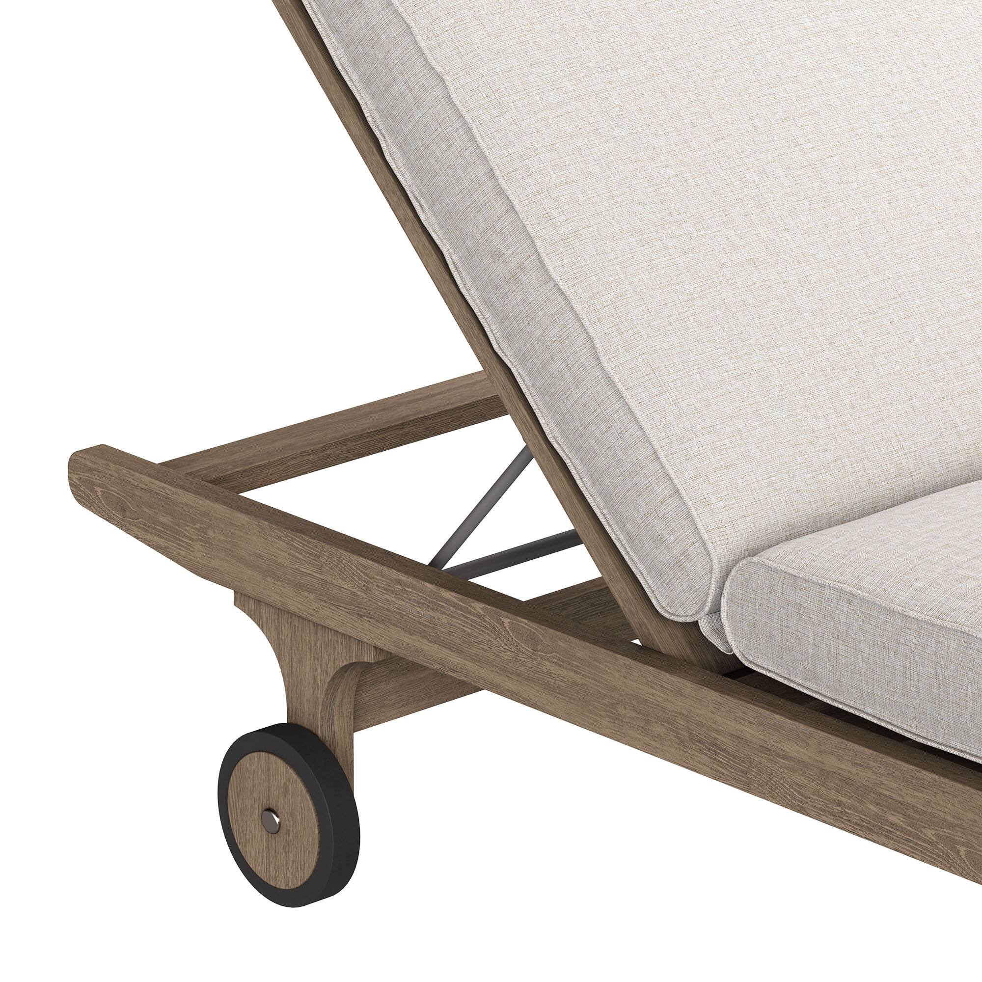 Alt View 6. Modway - Saratoga Outdoor Patio Teak Chaise Lounge Chair by Modway - Weathered Gray Pebble.