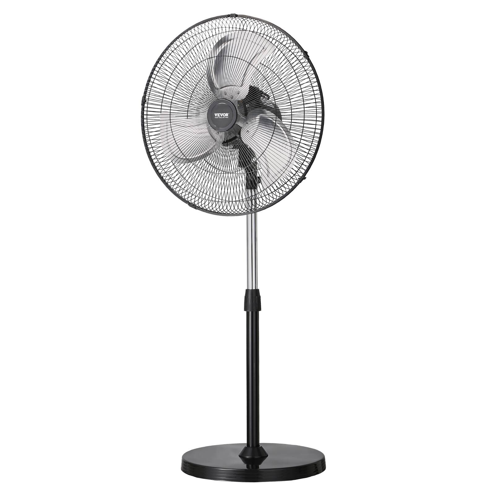 Alt View 5. VEVOR - Industrial Pedestal Fan, 18 Inch 90-Degree Oscillating Fan, Height Adjustable Standing Fans with 3 Adjustable Speeds - Black.